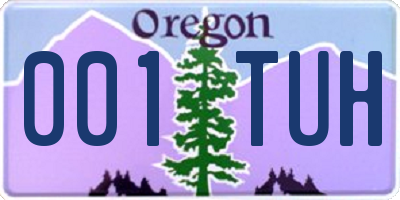 OR license plate 001TUH