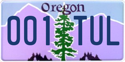 OR license plate 001TUL