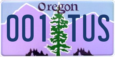 OR license plate 001TUS