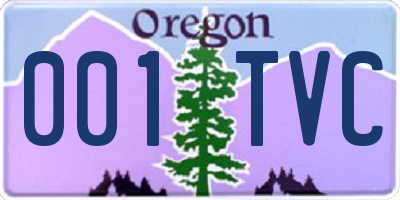 OR license plate 001TVC