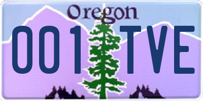 OR license plate 001TVE