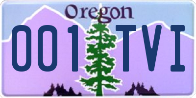 OR license plate 001TVI