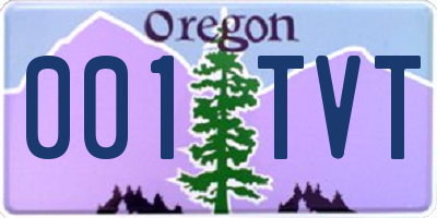 OR license plate 001TVT