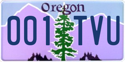 OR license plate 001TVU