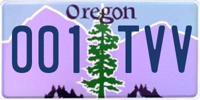 OR license plate 001TVV