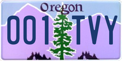 OR license plate 001TVY
