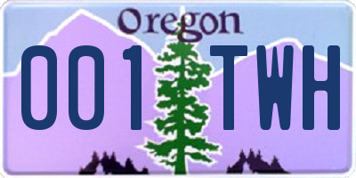 OR license plate 001TWH