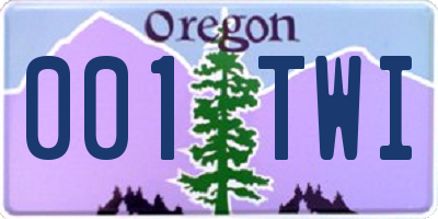 OR license plate 001TWI