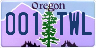 OR license plate 001TWL
