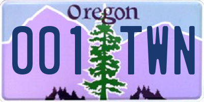 OR license plate 001TWN