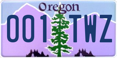OR license plate 001TWZ
