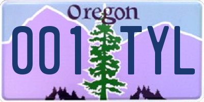 OR license plate 001TYL