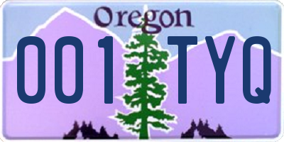 OR license plate 001TYQ