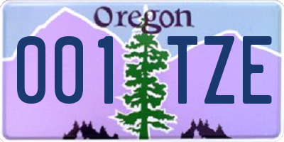OR license plate 001TZE