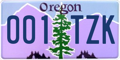 OR license plate 001TZK