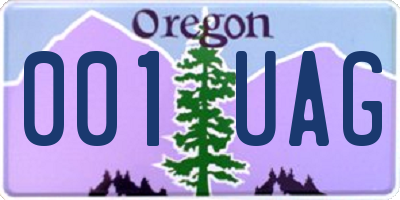 OR license plate 001UAG