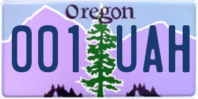 OR license plate 001UAH