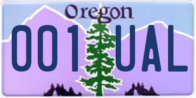 OR license plate 001UAL