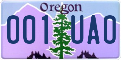 OR license plate 001UAO