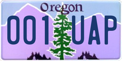 OR license plate 001UAP