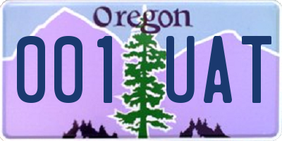 OR license plate 001UAT