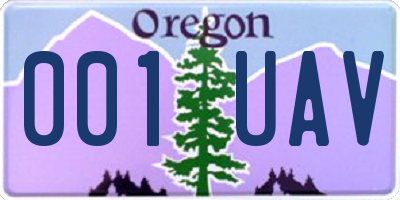 OR license plate 001UAV