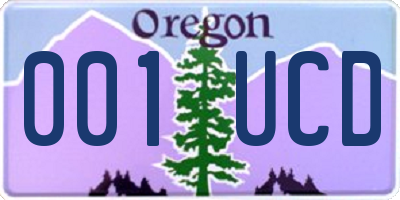 OR license plate 001UCD