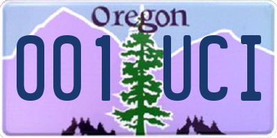 OR license plate 001UCI