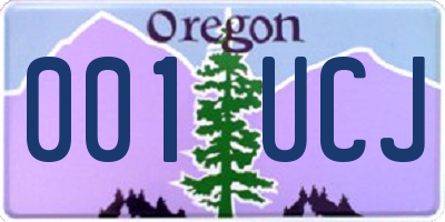 OR license plate 001UCJ