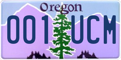 OR license plate 001UCM