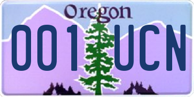 OR license plate 001UCN