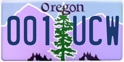 OR license plate 001UCW