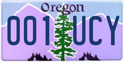 OR license plate 001UCY