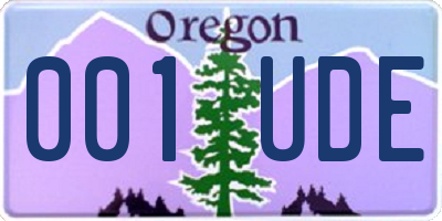 OR license plate 001UDE