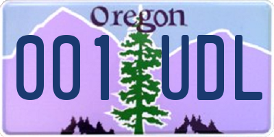 OR license plate 001UDL
