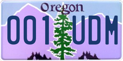 OR license plate 001UDM