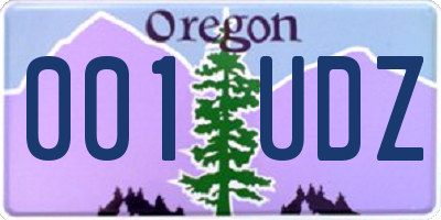 OR license plate 001UDZ