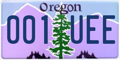 OR license plate 001UEE