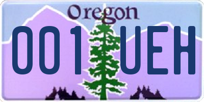 OR license plate 001UEH