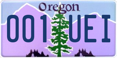 OR license plate 001UEI