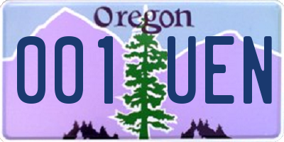 OR license plate 001UEN