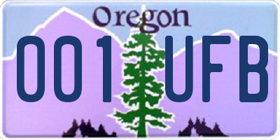 OR license plate 001UFB