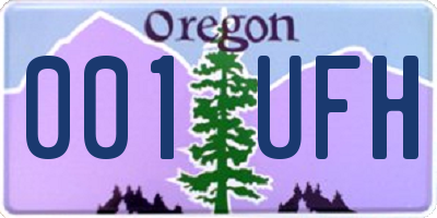 OR license plate 001UFH