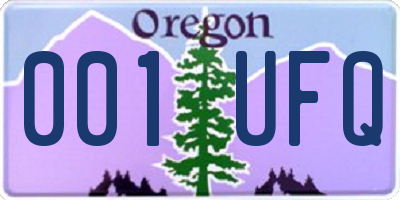 OR license plate 001UFQ