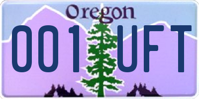 OR license plate 001UFT