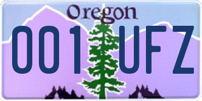 OR license plate 001UFZ