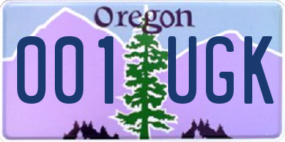 OR license plate 001UGK