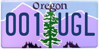 OR license plate 001UGL