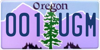 OR license plate 001UGM