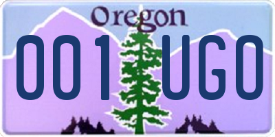 OR license plate 001UGO